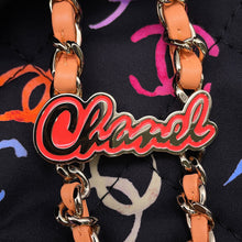 将图像加载到图库查看器中，CHANEL CC Logo Backpack Navy/MulticolorAS4810 Printed Fabric Leather
