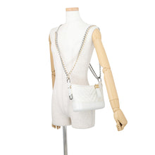 Load image into Gallery viewer, CHANEL Gabriel de CHANEL Hobo Bag MetalicWhiteA91810 Aged Calf Leather Size Small
