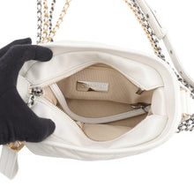 Load image into Gallery viewer, CHANEL Gabriel de CHANEL Hobo Bag MetalicWhiteA91810 Aged Calf Leather Size Small

