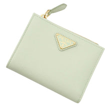 Load image into Gallery viewer, PRADA Saffiano Leather Triangle Bifold Wallet Light Green1ML050 Leather

