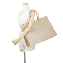 将图像加载到图库查看器中，SAINT LAURENT PARIS Rive Gauche Tote Bag Beige587273 Leather
