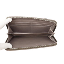 将图像加载到图库查看器中，PRADA Soft Looks Leather Round Zip Long Wallet Gray Beige2ML059 Leather
