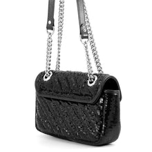 将图像加载到图库查看器中，GUCCI ChainShoulder Bag Black446744 Sequins Leather

