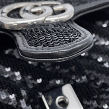 将图像加载到图库查看器中，GUCCI ChainShoulder Bag Black446744 Sequins Leather
