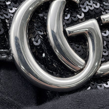 将图像加载到图库查看器中，GUCCI ChainShoulder Bag Black446744 Sequins Leather
