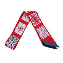 Load image into Gallery viewer, HERMES Twilly Jeu de Cartes (playing cards) Rouge/Black/Ardoise Silk100%
