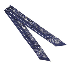 Load image into Gallery viewer, HERMES Twilly Entre Ciel et mer Bandana Between the Sky and the Sea Bandana Marine/White/Black Silk100%

