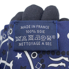 Load image into Gallery viewer, HERMES Twilly Entre Ciel et mer Bandana Between the Sky and the Sea Bandana Marine/White/Black Silk100%
