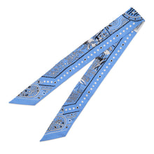 Load image into Gallery viewer, HERMES Twilly Entre Ciel et mer Bandana Between the Sky and the Sea Bandana Blue Moyen / White / Black Silk100%
