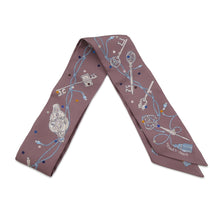 Load image into Gallery viewer, HERMES Twilly Les Cles a Pois Marron glacé/Gripère Silk100%
