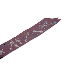 Load image into Gallery viewer, HERMES Twilly Les Cles a Pois Marron glacé/Gripère Silk100%

