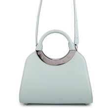 将图像加载到图库查看器中，BVLGARI Roma 2WAYHandbag Light Blue Leather Size Small
