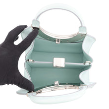 将图像加载到图库查看器中，BVLGARI Roma 2WAYHandbag Light Blue Leather Size Small
