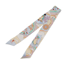 Load image into Gallery viewer, HERMES Twilly Flying Carre Carres Volants JauneSoufre / Ciel / Vert Jade Silk100%
