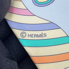 Load image into Gallery viewer, HERMES Twilly Flying Carre Carres Volants JauneSoufre / Ciel / Vert Jade Silk100%
