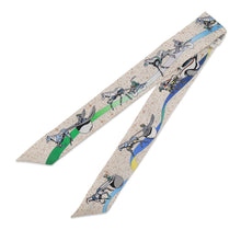 Load image into Gallery viewer, HERMES Twilly Space Derby Space Derby Cream/Blue/Multicolor Silk100%
