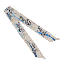 Load image into Gallery viewer, HERMES Twilly Space Derby Space Derby Cream/Blue/Multicolor Silk100%
