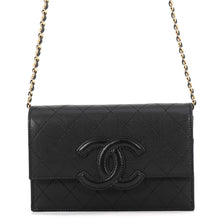 Load image into Gallery viewer, CHANEL Matelasse CC Logo Chain Wallet BlackAP5455-B25537-94305 Caviar Leather

