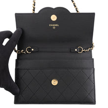 Load image into Gallery viewer, CHANEL Matelasse CC Logo Chain Wallet BlackAP5455-B25537-94305 Caviar Leather
