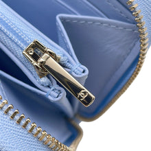 Load image into Gallery viewer, CHANEL Matelasse Round Zip Long Wallet Light BlueAP5181 Caviar Leather
