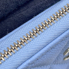Load image into Gallery viewer, CHANEL Matelassé Classic Zip Coin Purse Light BlueAP0216 Caviar Leather
