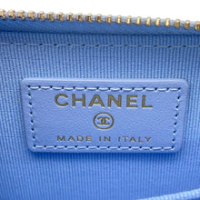 Load image into Gallery viewer, CHANEL Matelassé Classic Zip Coin Purse Light BlueAP0216 Caviar Leather
