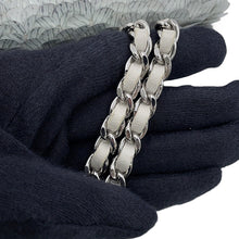 Load image into Gallery viewer, CHANEL Single flap double chain bag SilverA01163 Sequins Leather Size 20
