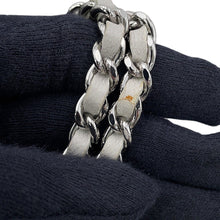 Load image into Gallery viewer, CHANEL Single flap double chain bag SilverA01163 Sequins Leather Size 20
