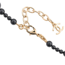 Load image into Gallery viewer, CHANEL CC Logo Pearl Necklace Black/IvoryABH692-B25240-UB742 Faux Pearl Gold Plated
