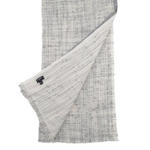 Load image into Gallery viewer, CHANEL CC Logo Tweed Stole Gray/White Cashmere61% Silk39%
