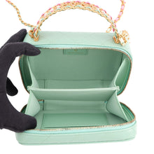 Load image into Gallery viewer, CHANEL Top-handle vanity case Light Green/Pink Lambskin Size Small
