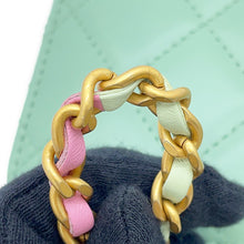 Load image into Gallery viewer, CHANEL Top-handle vanity case Light Green/Pink Lambskin Size Small
