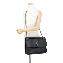将图像加载到图库查看器中，SAINT LAURENT PARIS Niki ChainShoulder Black803777AACIA1000 Leather Size Large
