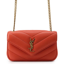 Load image into Gallery viewer, SAINT LAURENT PARIS Loulou Toy Chain Shoulder Bag Orange821749 Lambskin Size Mini

