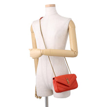 Load image into Gallery viewer, SAINT LAURENT PARIS Loulou Toy Chain Shoulder Bag Orange821749 Lambskin Size Mini
