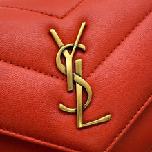 Load image into Gallery viewer, SAINT LAURENT PARIS Loulou Toy Chain Shoulder Bag Orange821749 Lambskin Size Mini
