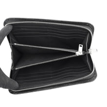 将图像加载到图库查看器中，SAINT LAURENT PARIS Full Zip Wallet Black534290 Embossed Leather
