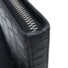 将图像加载到图库查看器中，SAINT LAURENT PARIS Full Zip Wallet Black534290 Embossed Leather

