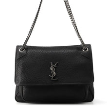 将图像加载到图库查看器中，SAINT LAURENT PARIS Niki ChainShoulder Black803777 Leather Size Large
