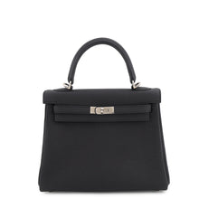 将图像加载到图库查看器中，HERMES Kelly Retourne Black Togo Leather Size 25

