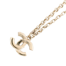 Load image into Gallery viewer, CHANEL CC Logo Pearl Necklace Champagne Gold Metal Rhinestone Faux Pearl
