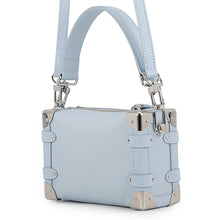 将图像加载到图库查看器中，LOUIS VUITTON side trunk Light Blue Grained Calf Leather Size PM
