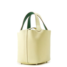 将图像加载到图库查看器中，HERMES Picotin Lock Eclat Jaune Milton/Vert Vertigo Taurillon Clemence Swift Leather Size PM
