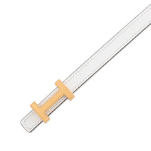 将图像加载到图库查看器中，HERMES Mini Constance Reversible H-Belt Size 65 Etoupe/White Epsom Swift Leather
