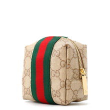 Load image into Gallery viewer, GUCCI Small cosmetic case with web stripe Beige/Green/Red876049 GG Canvas
