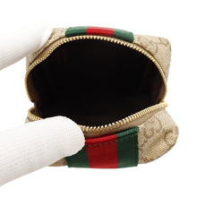 Load image into Gallery viewer, GUCCI Small cosmetic case with web stripe Beige/Green/Red876049 GG Canvas
