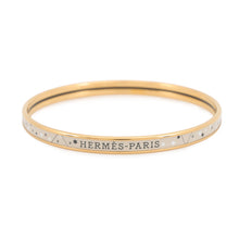 将图像加载到图库查看器中，HERMES Enamel Bangle Zodiac Signs Beige Run Gold Plated Enamel
