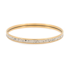 将图像加载到图库查看器中，HERMES Enamel Bangle Zodiac Signs Beige Run Gold Plated Enamel
