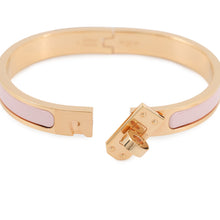 将图像加载到图库查看器中，HERMES Mini Clic Kelly Bracelet Size PM Rose Kander Gold Plated Enamel
