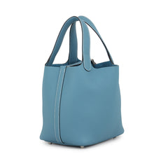 Load image into Gallery viewer, HERMES Picotin Lock New Blue Jean Taurillon Clemence Size PM
